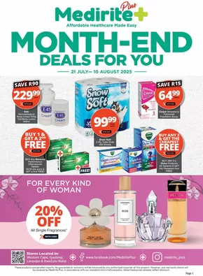 MediRite catalogue in Mafikeng | Month-end deals for you | 2025-07-21T00:00:00.000Z - 2025-08-10T00:00:00.000Z