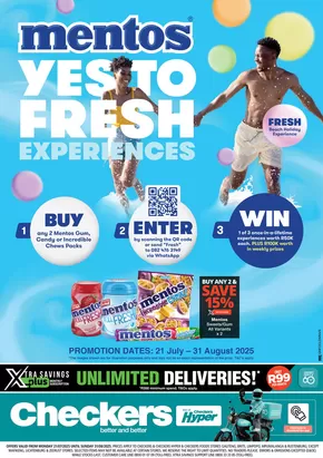 Checkers Hyper catalogue in Rustenburg | Checkers Mentos Promotion 21 July | 2025-07-22T00:00:00.000Z - 2025-08-31T00:00:00.000Z
