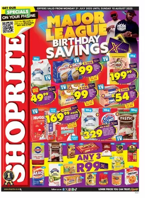 Shoprite catalogue in Klerksdorp | Current bargains and offers | 2025-07-22T00:00:00.000Z - 2025-08-10T00:00:00.000Z