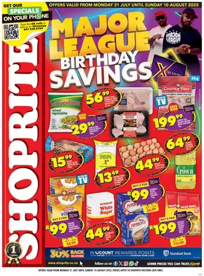 Shoprite catalogue in Mitchell's Plain | Shoprite Major Deals Western Cape 21 July - 10 August  | 2025-07-22T00:00:00.000Z - 2025-08-10T00:00:00.000Z