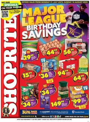 Shoprite catalogue in Mitchell's Plain | Shoprite Major Deals Western Cape 21 July - 10 August | 2025-07-21T00:00:00.000Z - 2025-08-10T00:00:00.000Z