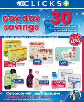 Clicks catalogue in Klerksdorp | Pay day savings | 2025-07-22T00:00:00.000Z - 2025-08-06T00:00:00.000Z