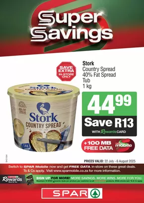 Spar catalogue in Klerksdorp | Super Savings | 2025-07-22T00:00:00.000Z - 2025-08-06T00:00:00.000Z