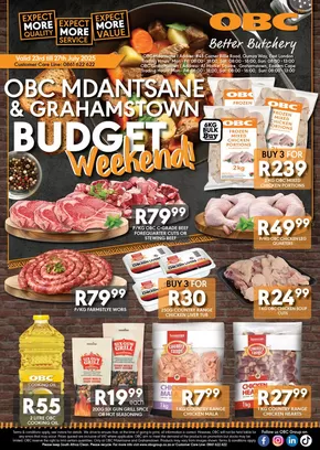 OBC Meat & Chicken catalogue in Daveyton | New offers to discover | 2025-07-23T00:00:00.000Z - 2025-07-27T00:00:00.000Z