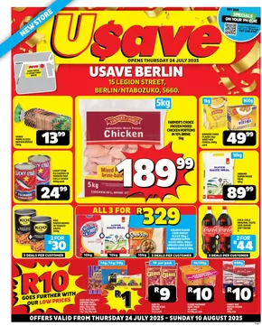 Usave catalogue in Randfontein | Current special promotions | 2025-07-25T00:00:00.000Z - 2025-08-10T00:00:00.000Z