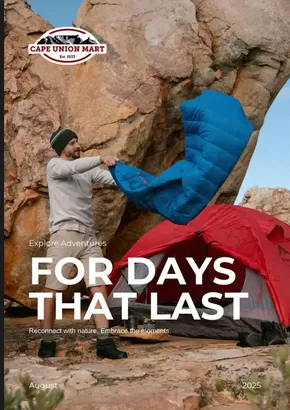 Cape Union Mart catalogue in Lephalale | For days that last | 2025-07-31T00:00:00.000Z - 2025-08-28T00:00:00.000Z