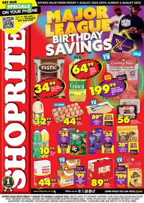 Shoprite catalogue in Ceres | Our best deals for you | 2025-08-01T00:00:00.000Z - 2025-08-03T00:00:00.000Z