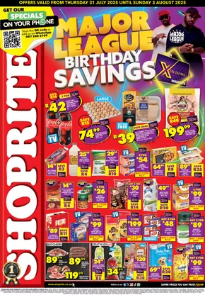 Shoprite catalogue in Knysna | Shoprite Major Deals Eastern Cape 31 July - 3 August | 2025-08-01T00:00:00.000Z - 2025-08-03T00:00:00.000Z