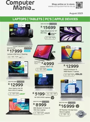 Computer Mania Laptops, Tablets, PC's & Apple devices