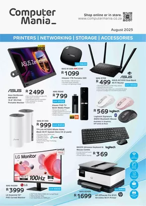 Computer Mania catalogue in Bellville | Computer Mania Printer, Networking, Storage & Accessories | 2025-08-04T00:00:00.000Z - 2025-08-31T00:00:00.000Z