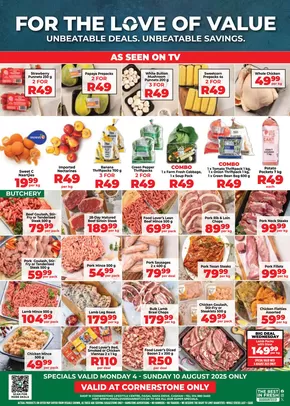 Food Lover's Market catalogue in Welkom | Cornerstone - 4 - 10 August 2025 | 2025-08-05T00:00:00.000Z - 2025-08-10T00:00:00.000Z