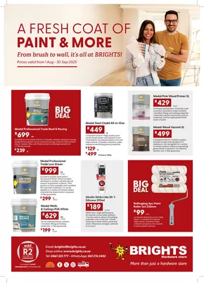 Brights Hardware catalogue in Langebaan | A fresh coat of paint & more | 2025-08-08T00:00:00.000Z - 2025-09-30T00:00:00.000Z