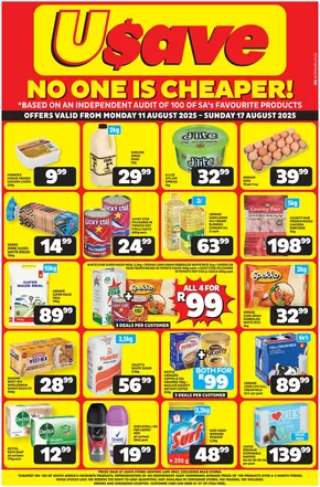 Usave catalogue | Exclusive bargains | 2025-08-11T00:00:00.000Z - 2025-08-17T00:00:00.000Z