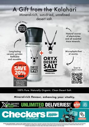 Checkers catalogue in Paarl | Checkers Oryx Desert Salt Promotion | 2025-08-11T00:00:00.000Z - 2025-09-07T00:00:00.000Z
