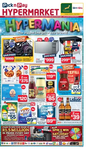 Pick n Pay catalogue in Durban | Top deals and discounts | 2025-08-11T00:00:00.000Z - 2025-08-17T00:00:00.000Z