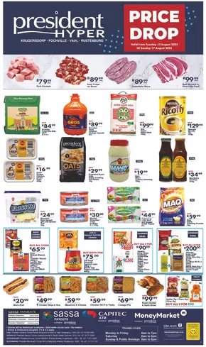 President Hyper catalogue in Fochville | Price Drop | 2025-08-12T00:00:00.000Z - 2025-08-17T00:00:00.000Z