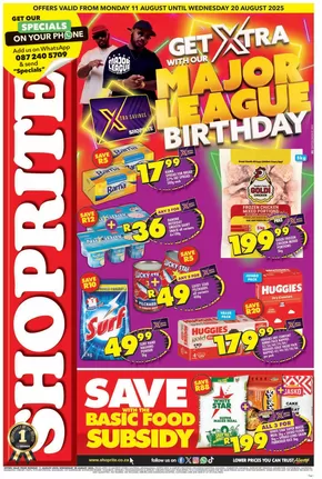 Shoprite catalogue in Secunda | Shoprite Major Deals Gauteng - 11 to 24 August | 2025-08-12T00:00:00.000Z - 2025-08-20T00:00:00.000Z