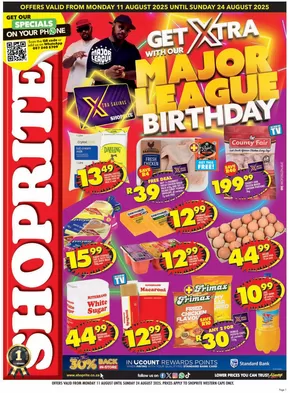 Shoprite catalogue in Kleinmond | Shoprite Major Deals Western Cape - 11 to 24 August | 2025-08-12T00:00:00.000Z - 2025-08-24T00:00:00.000Z