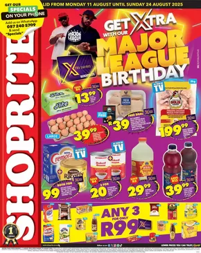 Shoprite catalogue in Secunda | Shoprite Major Deals Eastern Cape - 11 to 24 August | 2025-08-12T00:00:00.000Z - 2025-08-24T00:00:00.000Z