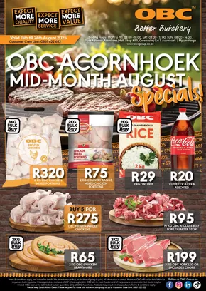 OBC Meat & Chicken catalogue in Vryburg | Top deals for all customers | 2025-08-15T00:00:00.000Z - 2025-08-24T00:00:00.000Z