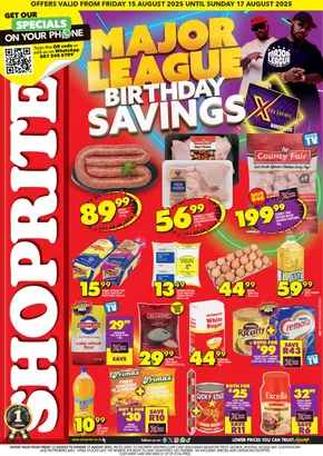 Shoprite catalogue in Wellington | Exclusive deals and bargains | 2025-08-15T00:00:00.000Z - 2025-08-17T00:00:00.000Z