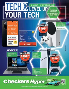 Checkers catalogue in Alberton | Checkers Hyper Tech X August Promotion 18 August | 2025-08-18T00:00:00.000Z - 2025-09-07T00:00:00.000Z