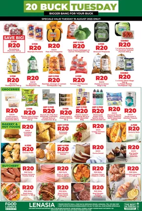 Food Lover's Market catalogue in Scottburgh | Lenasia – R20 Buck Tuesday – 19 August 2025 ONLY | 2025-08-19T00:00:00.000Z - 2025-08-19T00:00:00.000Z