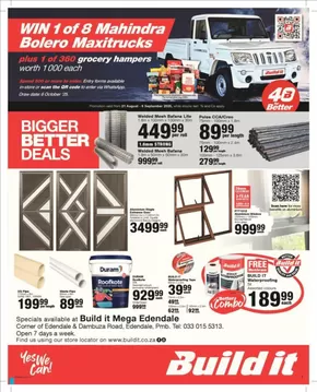 Build It catalogue in Pietermaritzburg | Current bargains and offers | 2025-08-21T00:00:00.000Z - 2025-09-06T00:00:00.000Z