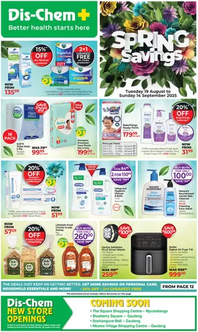 Dis-Chem catalogue in Germiston | Spring Savings | 2025-08-21T00:00:00.000Z - 2025-09-14T00:00:00.000Z