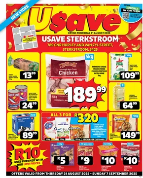 Usave catalogue in Zeerust | Our best bargains | 2025-08-22T00:00:00.000Z - 2025-09-07T00:00:00.000Z