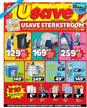Usave catalogue in Zeerust | New offers to discover | 2025-08-22T00:00:00.000Z - 2025-09-07T00:00:00.000Z