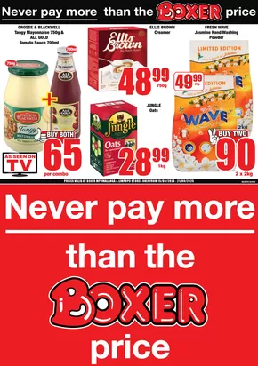 Boxer catalogue | Boxer Superstores LP Weekly specials. | 2025-09-15T00:00:00.000Z - 2025-09-21T00:00:00.000Z