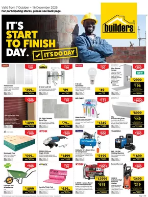 Builders catalogue in Johannesburg | Builders Western Cape : It's Start to Finish Day | 2025-10-07T00:00:00.000Z - 2025-12-16T00:00:00.000Z