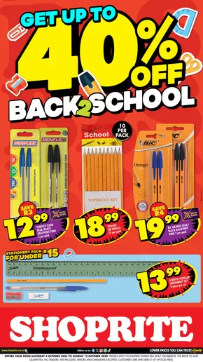 Shoprite catalogue in Brakpan | Shoprite Back To School 4 October - 12 October | 2025-11-04T00:00:00.000Z - 2025-11-12T00:00:00.000Z