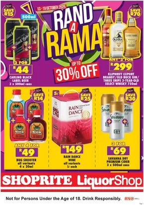 Shoprite LiquorShop catalogue in Germiston | Shoprite LiquorShop Rand A Rama 13 October - 19 October | 2025-11-13T00:00:00.000Z - 2025-11-19T00:00:00.000Z