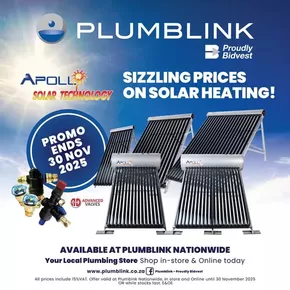 Plumblink catalogue in Randburg | Sizzling prices on solar heating! | 2025-10-14T00:00:00.000Z - 2025-11-30T00:00:00.000Z