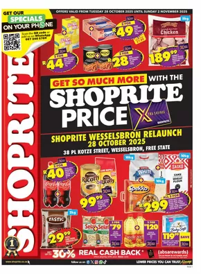 Shoprite catalogue in Bloemfontein | Shoprite Price Relaunch Wesselsbron 28 October - 2 November | 2025-11-28T00:00:00.000Z - 2025-12-02T00:00:00.000Z