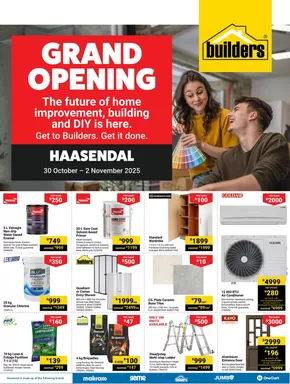 Builders catalogue in Port Elizabeth | Builders : Haasendal Grand Opening | 2025-10-30T00:00:00.000Z - 2025-11-13T00:00:00.000Z