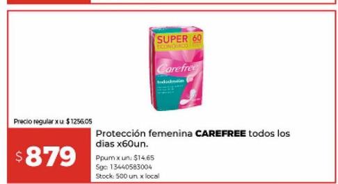 Protectores femeninos Carefree 60u