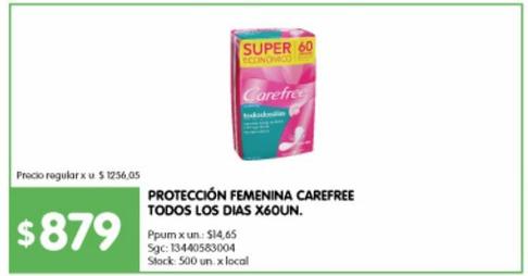 Protectores femeninos Carefree 60u