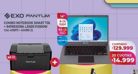 COMBO NOTEBOOK SMART T55 + IMPRESORA LASER P2500W
