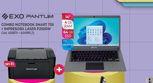 COMBO NOTEBOOK SMART T55 + IMPRESORA LASER P2500W
