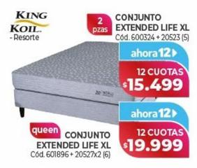 King Koil conjunto extended life XL 2pzas
