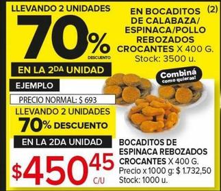 bocaditos de espinaca rebozados crocantes x 400g