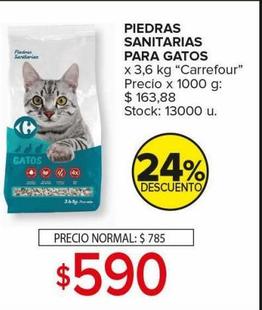 piedras sanitarias para gatos Carrefour 3,6kg