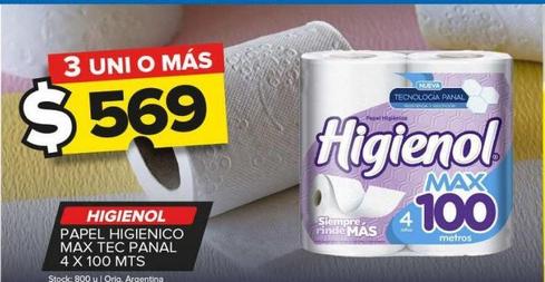 Papel higiénico Higienol 4 x 100mts