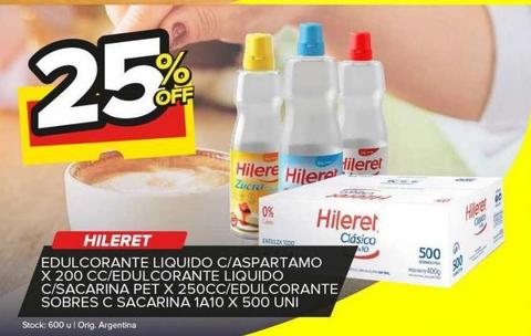 Edulcorante Hileret x 500un
