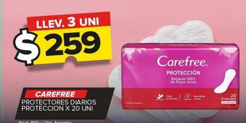 Protectores femeninos Carefree x 20un