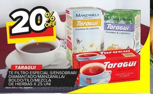 té Taraguí filtro especial saq x 25uni