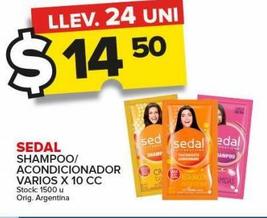 shampoo/acondicionador Sedal x 10cc